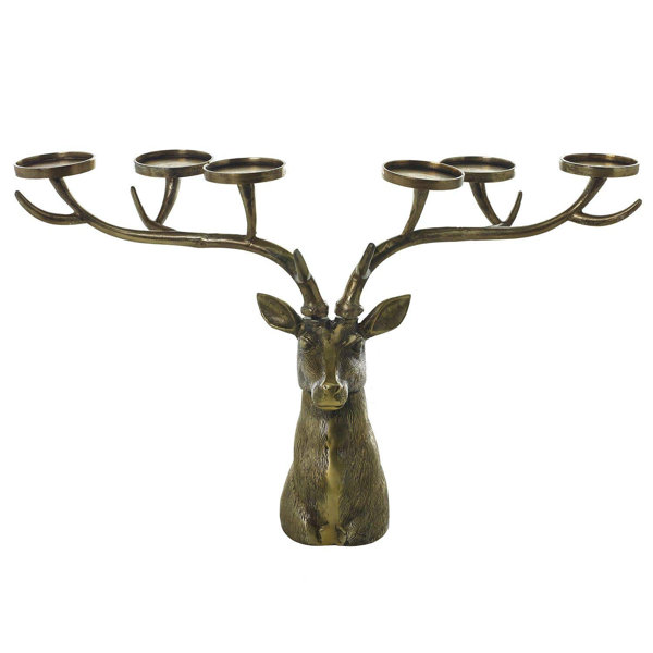 Oversize high quality Antiqued Metal Taper Candelabra Brass Finish - Hearth & Hand™